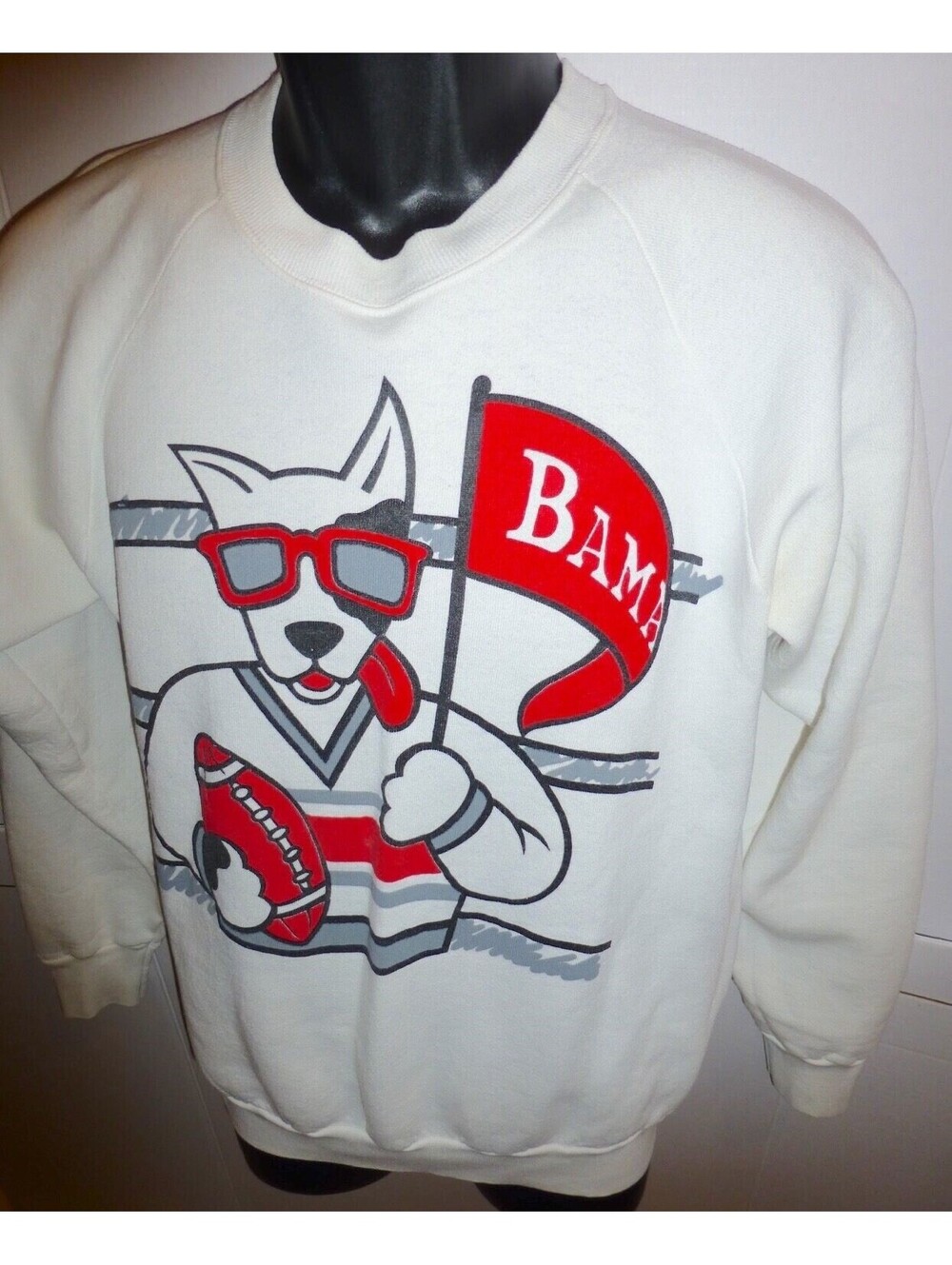 VTG 80s 90s Alabama Crimson Tide Spuds MacKenzie Spot the Dog Sweatshirt Large